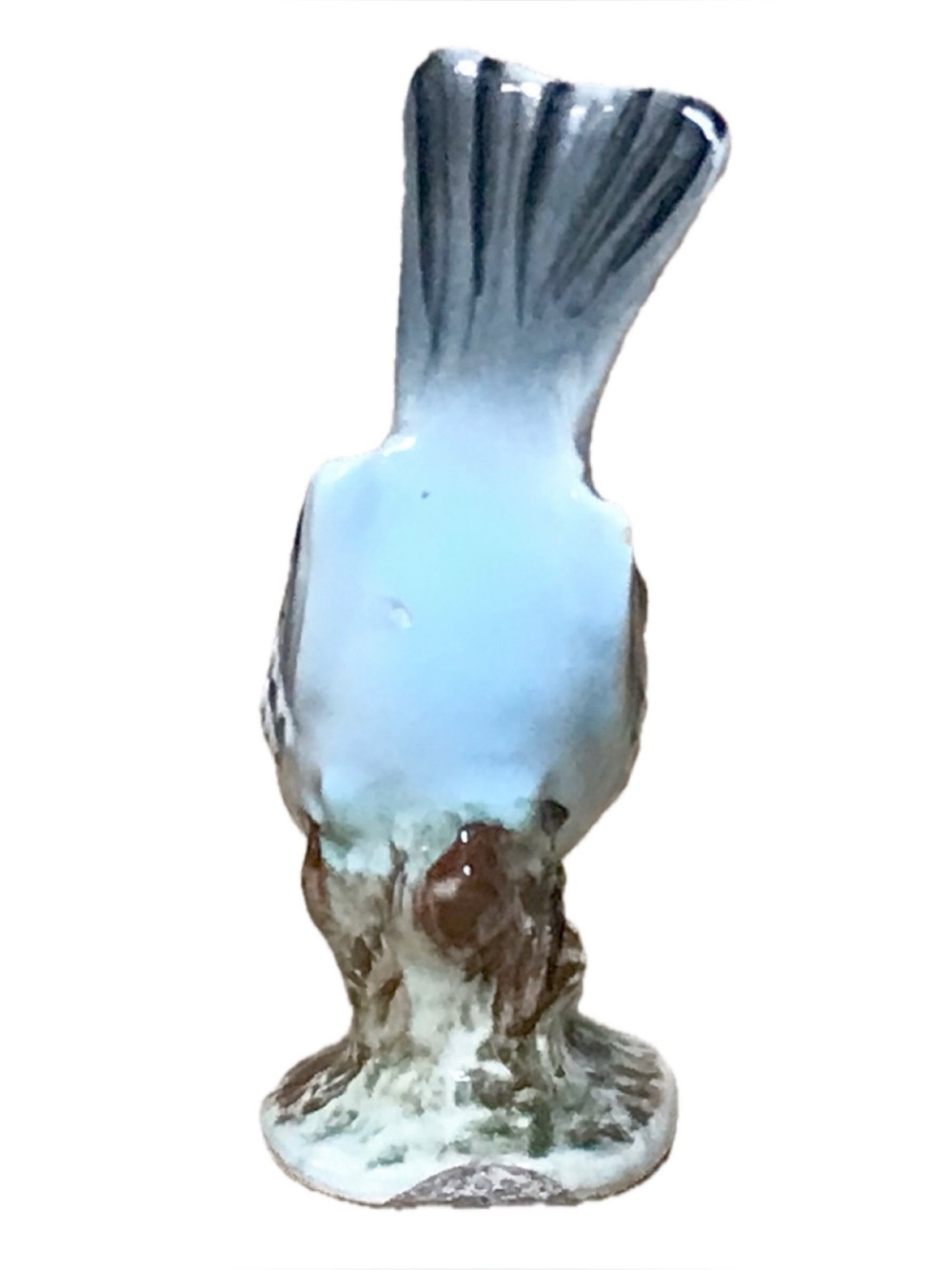 Vintage Blue Grosbeak Porcelain Bird Figurine Nature Animal Cottagecore - Picture 4 of 8